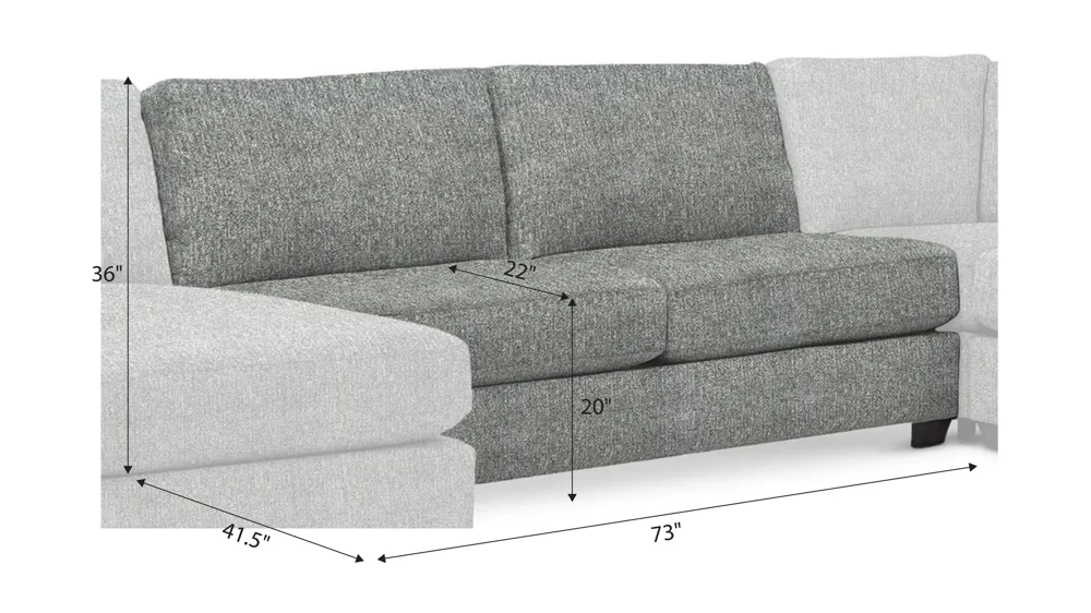 Thatcher Armless Loveseat Dimensions