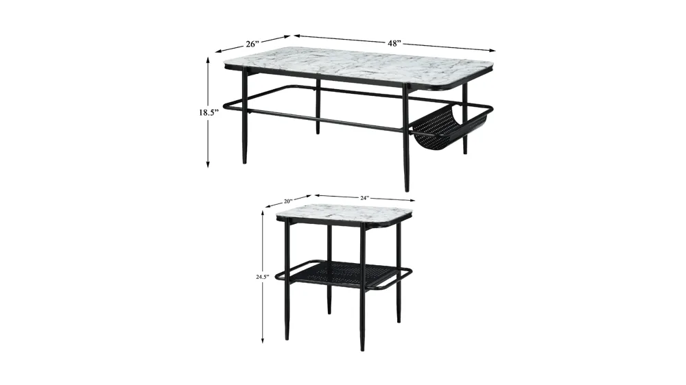 Rush 3-pc. Occasional Tables Dimensions