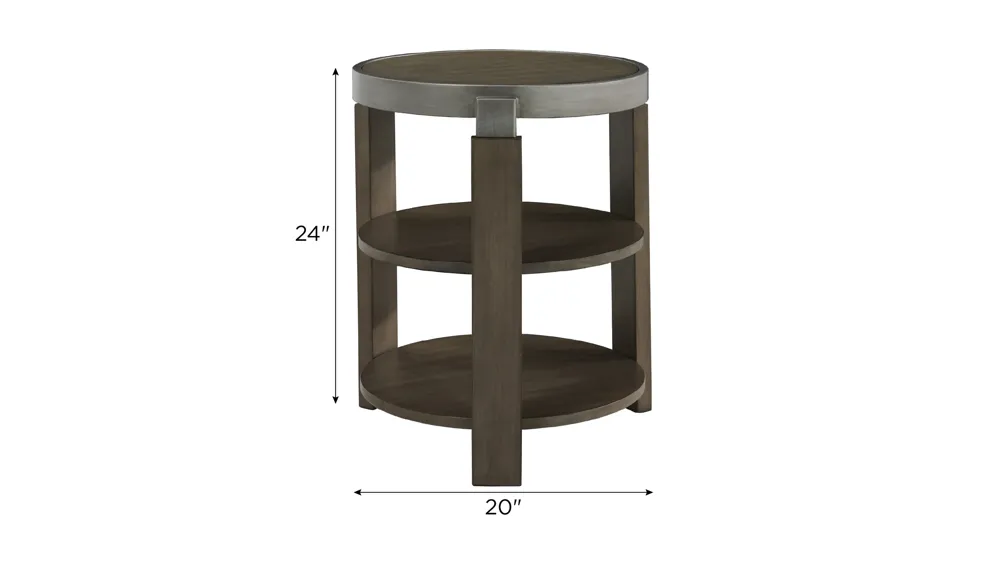 Sutton End Table w/ Shelves Dimensions