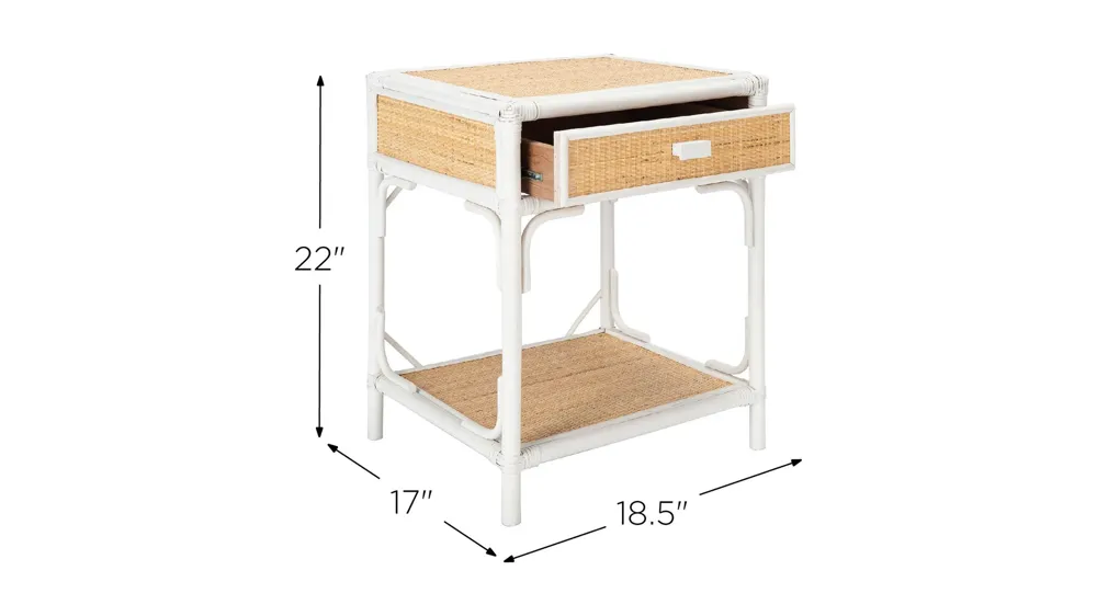 Zinnia One-Drawer Nightstand Dimensions