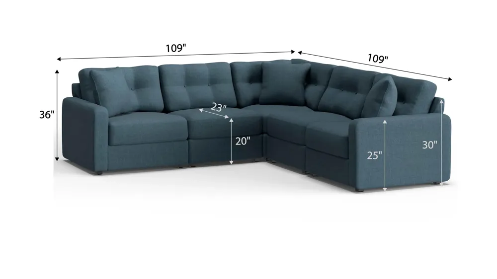 ModularOne 5-pc. Sectional Dimensions