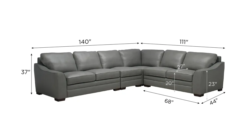 Dorian 4-pc. Sectional Dimensions
