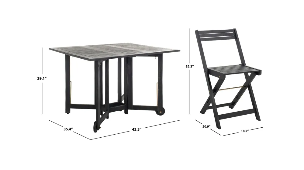 Lavina 5-pc. Outdoor Cabinet Dining Set Dimensions