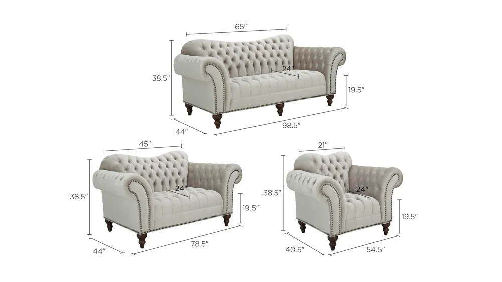 Duchess Living Room Set Dimensions