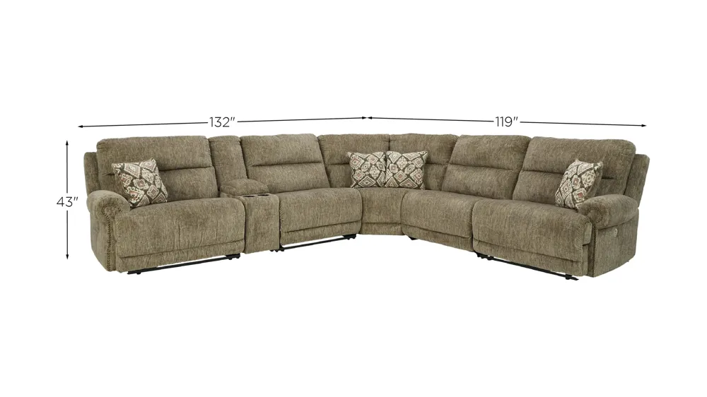 Lubec 6-Pc Power Sectional Dimensions