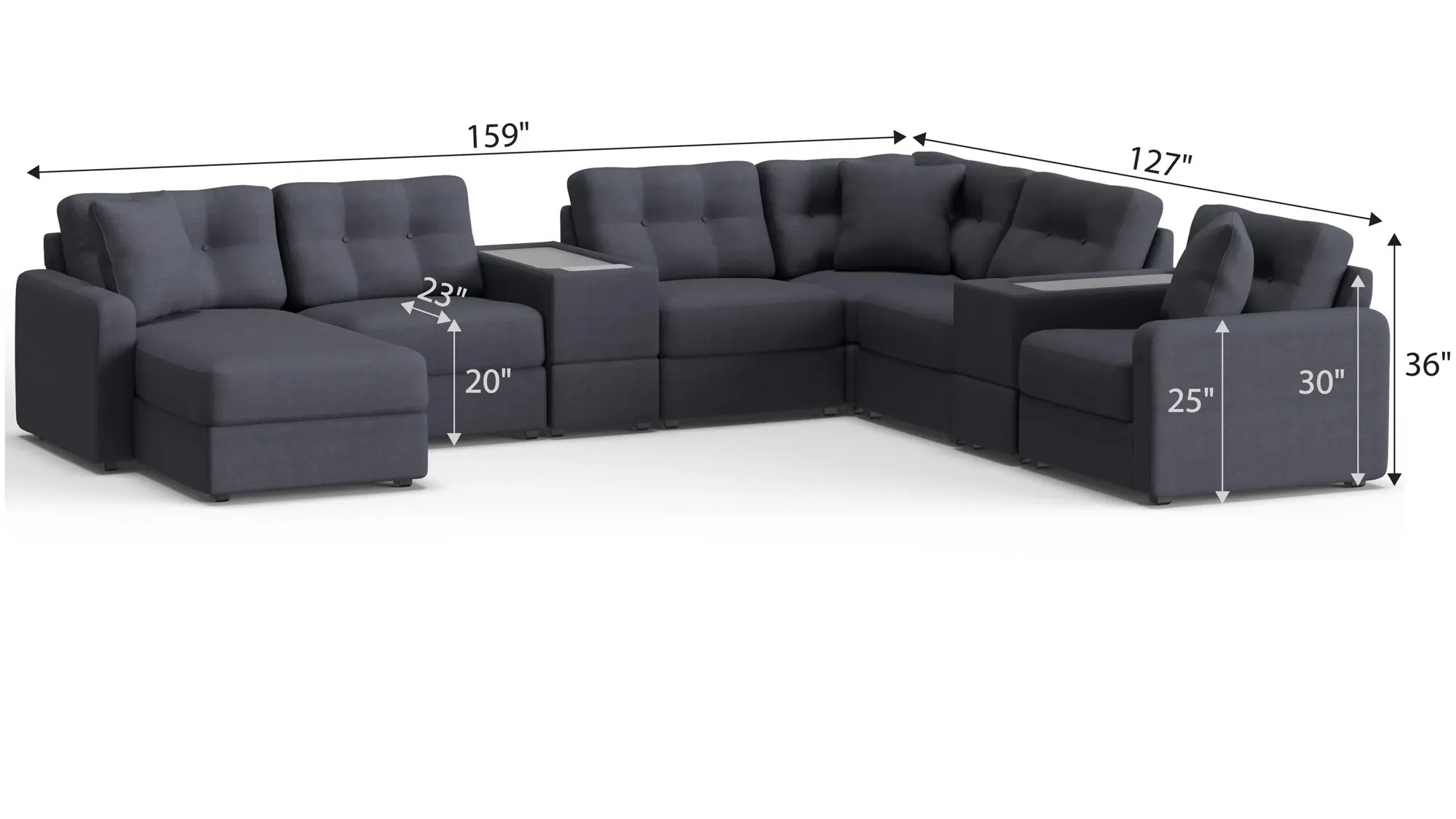 ModularOne 8-pc. Sectional w/One Power Console