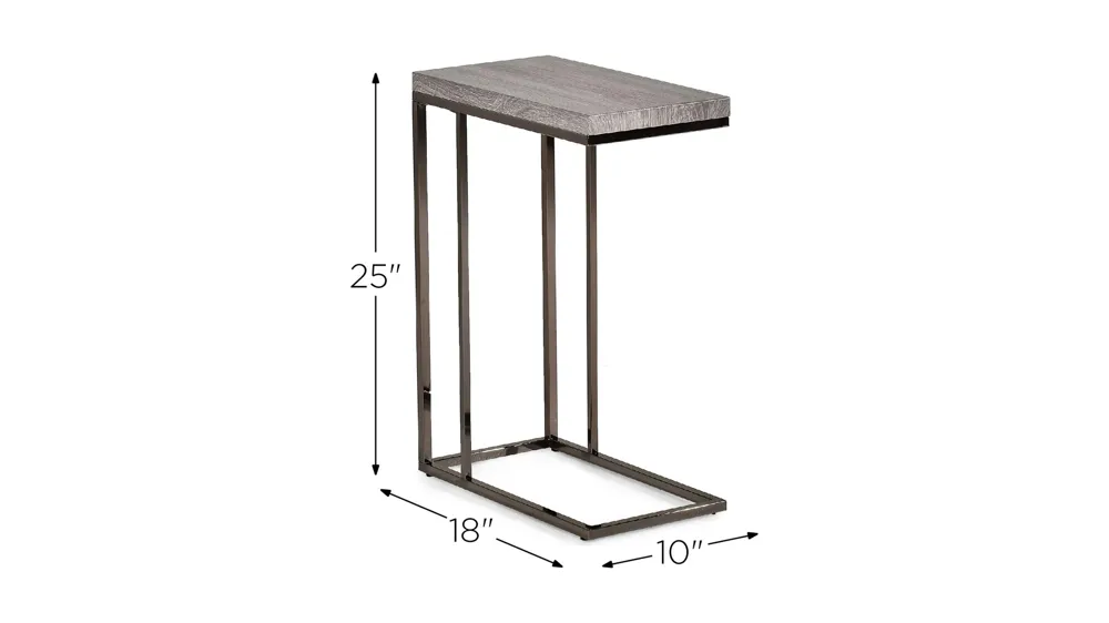 Lucia Chairside End Table w/Nickel Dimensions