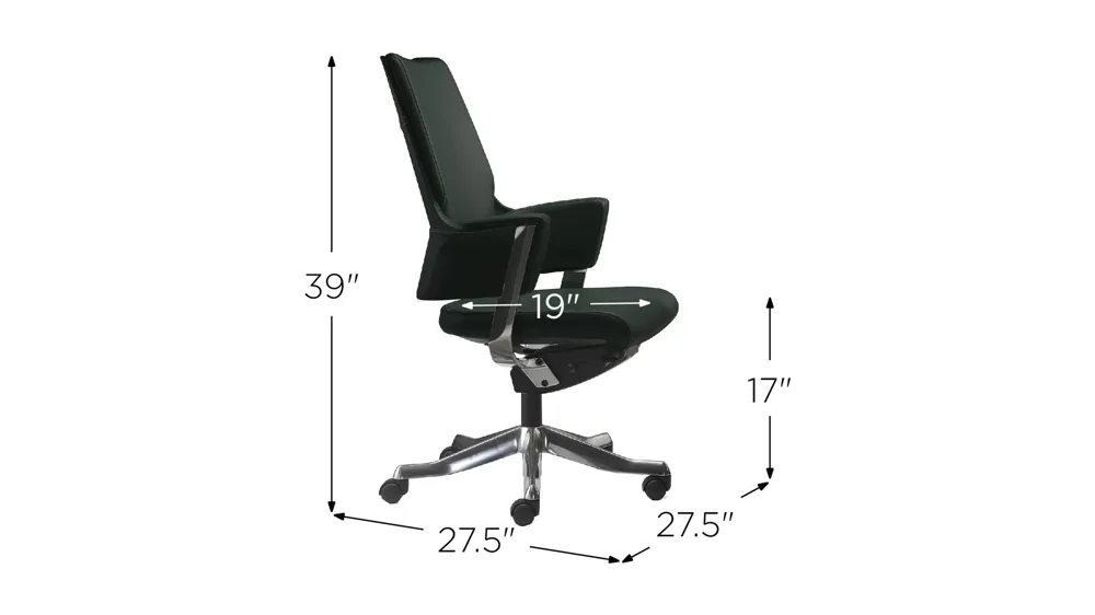 Lyndon Mid Back Office Chair Dimensions