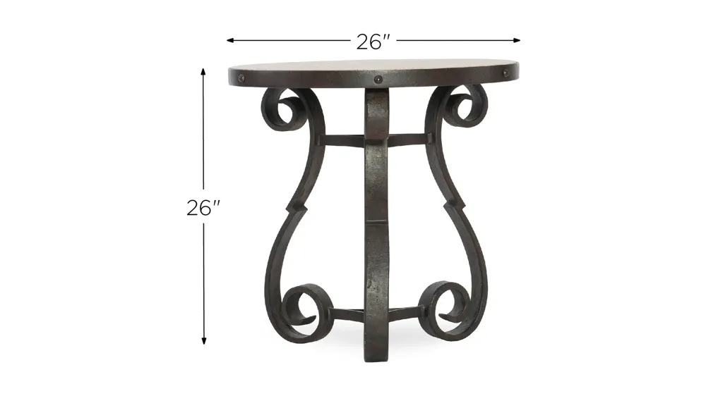 Luckenbach Metal and Stone End Table Dimensions