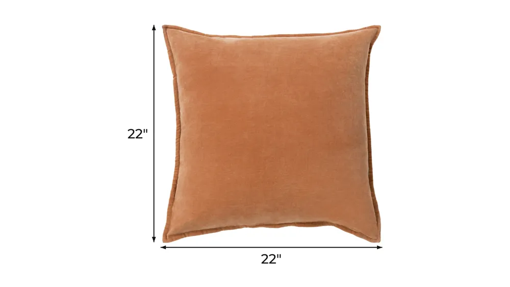 Cotton Velvet 22" Down Throw Pillow Dimensions