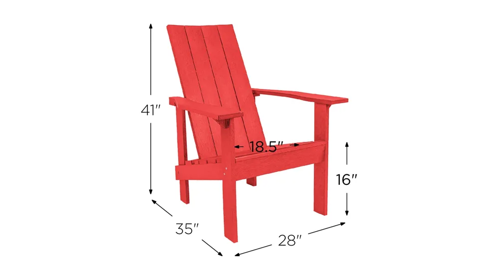Generation Recycled Outdoor Modern Adirondack Chair Dimensions