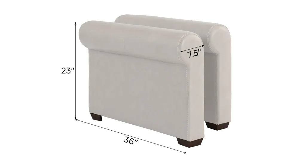 Harley Set of Two Leather Roll Arms Dimensions