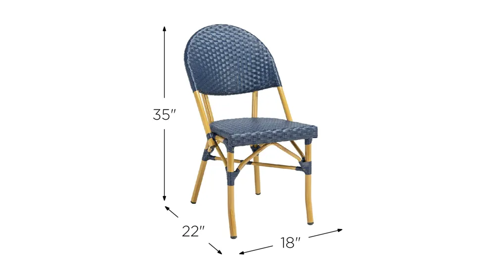 Topher Outdoor Side Chair - Set of 2 Dimensions