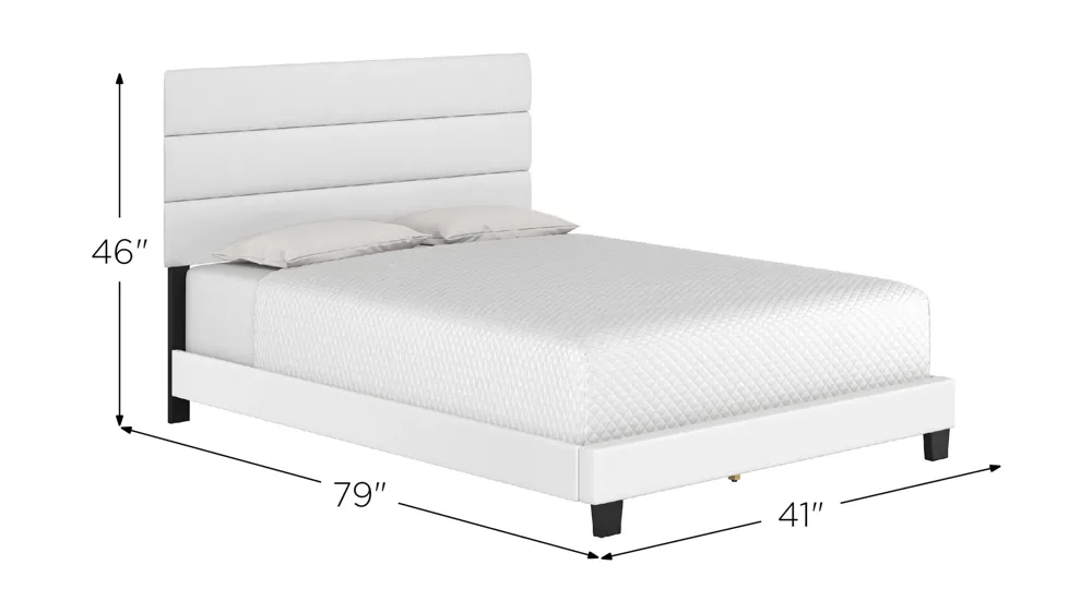 Parker Faux Leather Platform Bed Dimensions