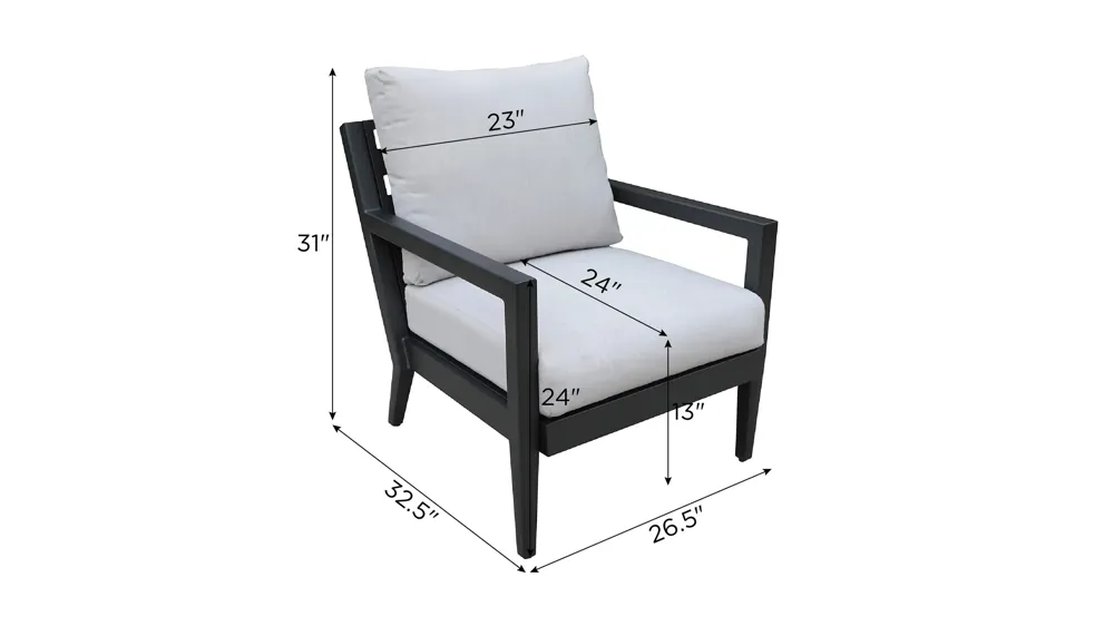 Crescent Bay Outdoor Club Chair Dimensions