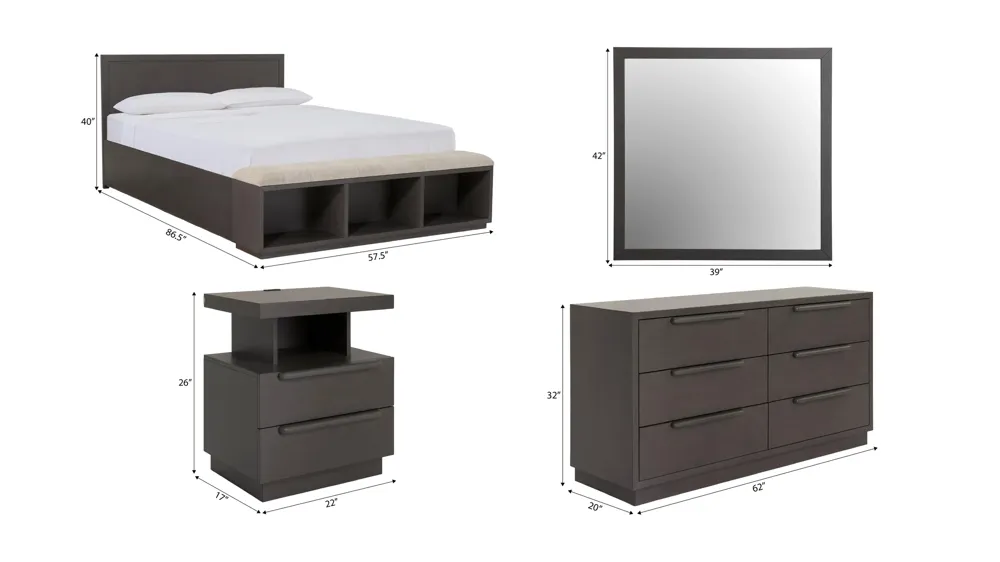 Paramore 4-pc. Bedroom Set Dimensions