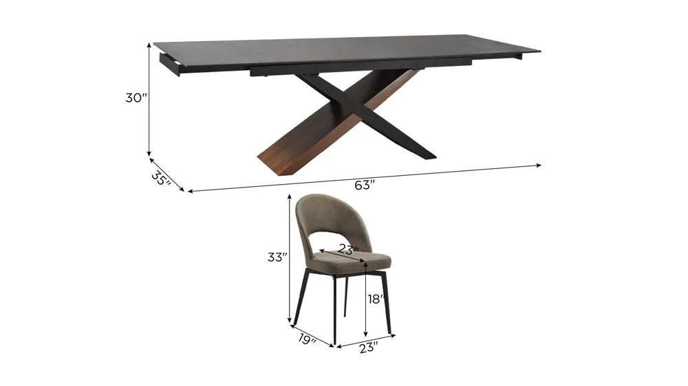 Milena 7-pc. Dining Set Dimensions