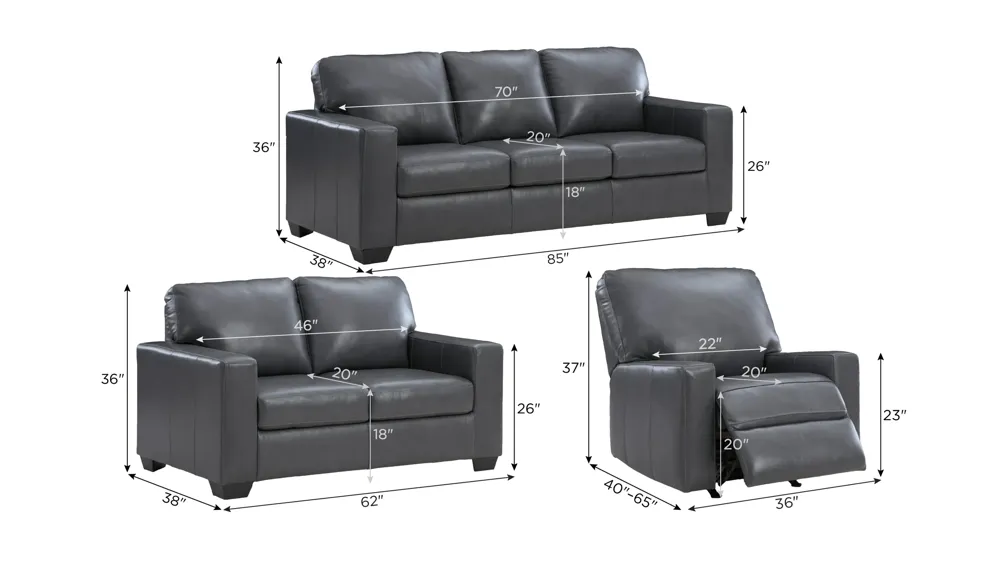Bolsena Living Room Set Dimensions