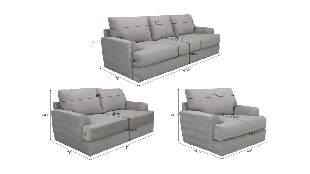 Joel Living Room Set Dimensions