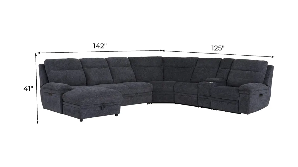 Enbridge 6-pc. Dual Power Sectional Dimensions