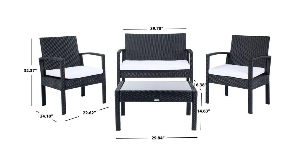 Duke 4-pc. Patio Set Dimensions