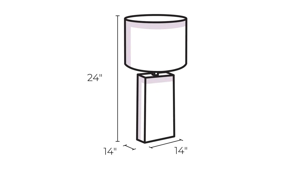 Nadine Glass Table Lamp Set Dimensions
