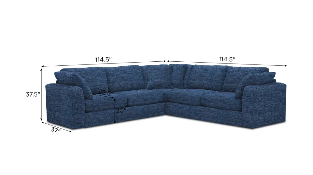 Nappily 3-pc. Sectional Dimensions