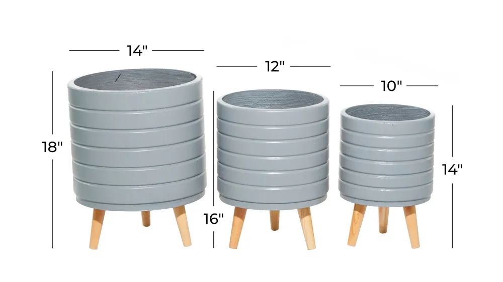 CosmoLiving Youme Planter Set of 3 Dimensions