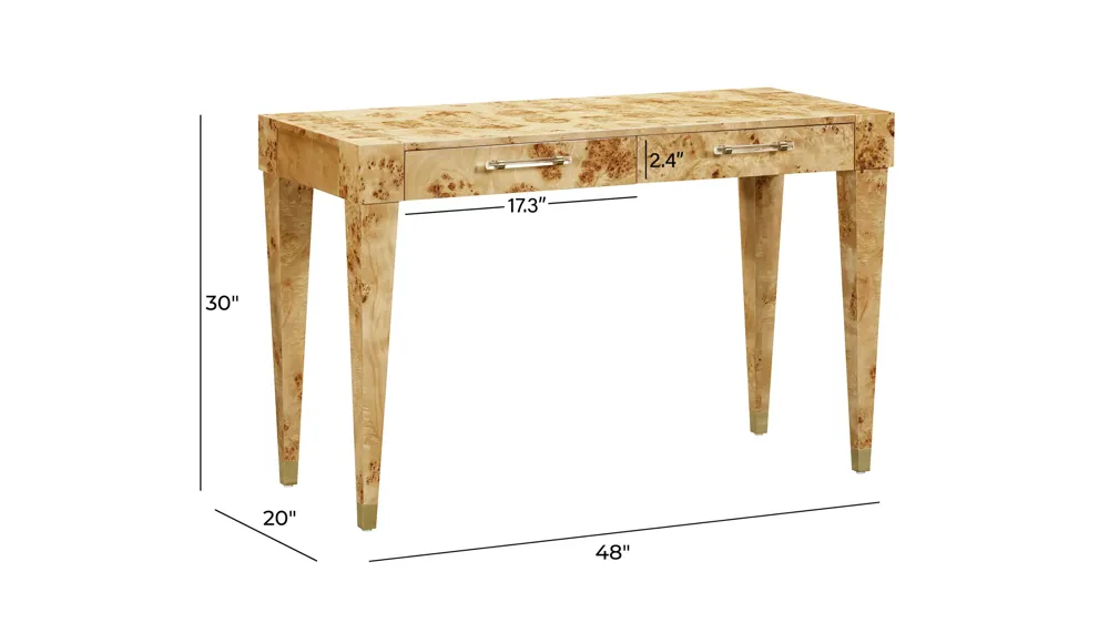 Brandyss Burl Work Desk Dimensions