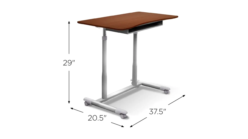 Marlin Adjustable Mobile Desk Dimensions