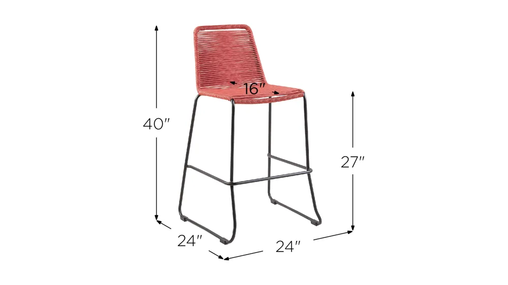 Shasta Outdoor Counter Stool Dimensions
