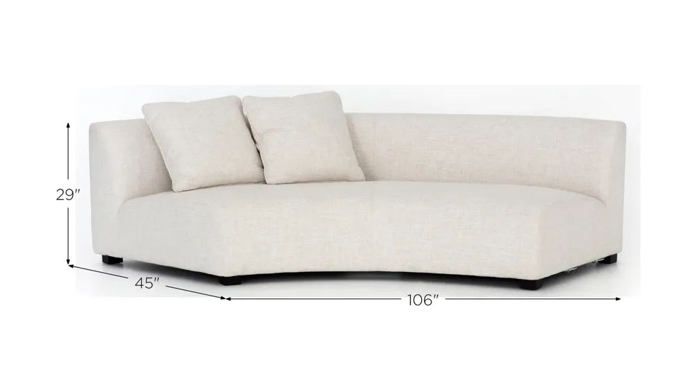 Liam Right-Facing Sofa Dimensions