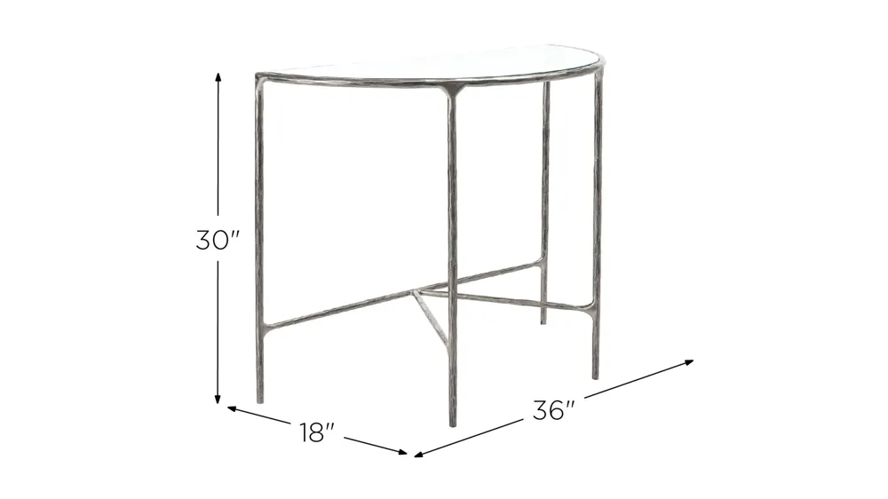 Sadie Forged Metal Console Table Dimensions