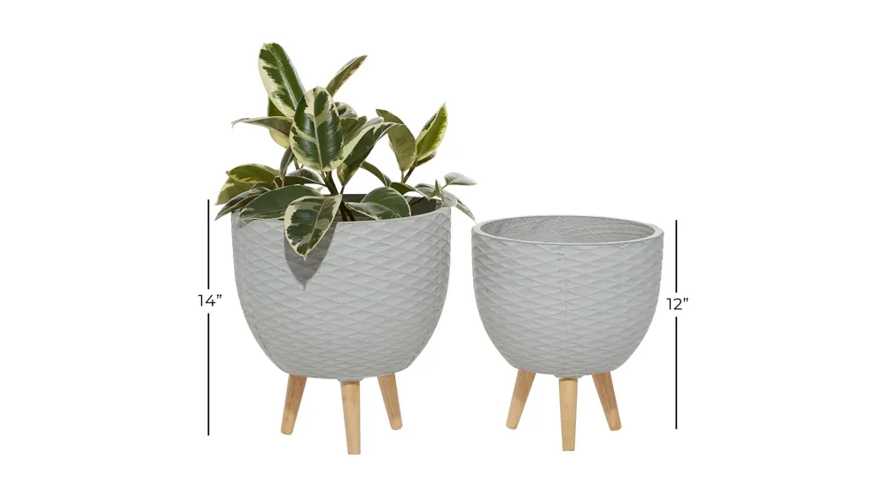 Ivy Collection Bricksburg Planter Set of 2 Dimensions