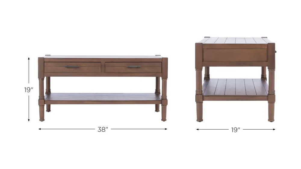 Vernice 2 Drawer Coffee Table Dimensions