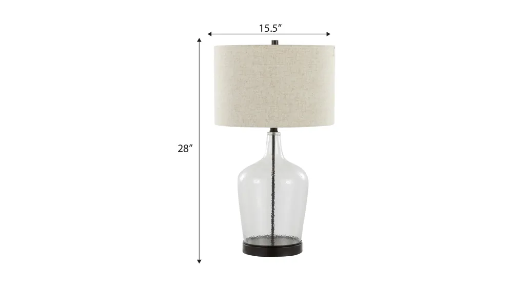 Botella Table Lamp w/ USB - Set of 2 Dimensions