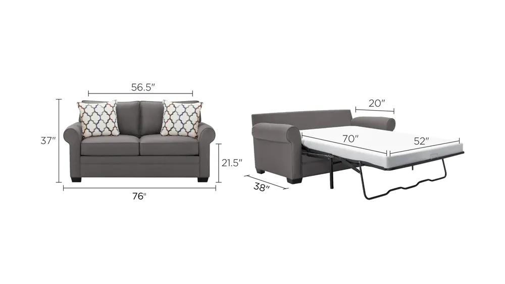 Wellsley Full Sleeper Sofa Dimensions