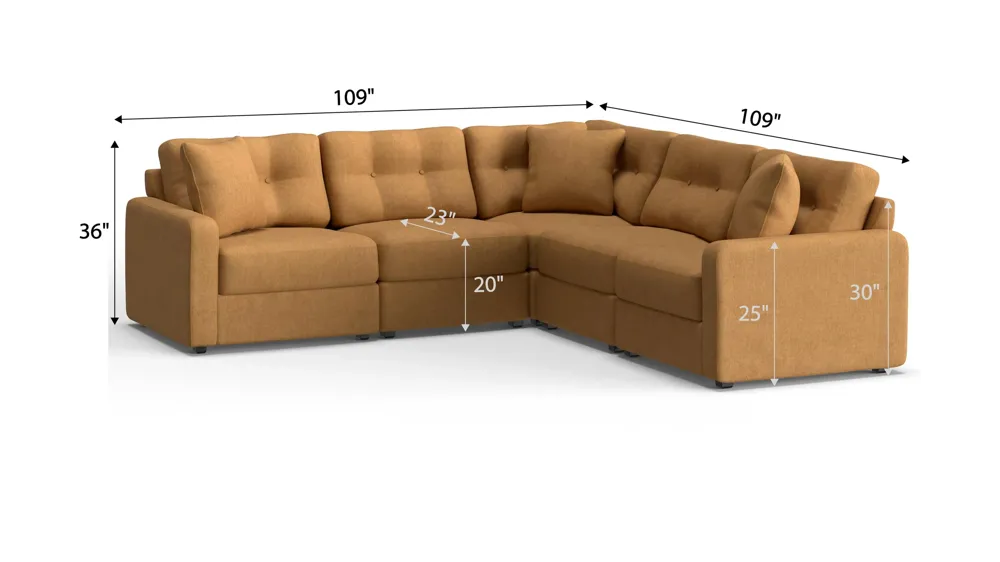 ModularOne 5-pc. Sectional Dimensions