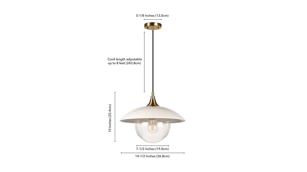 Lyuba Clear Glass Pendant Dimensions