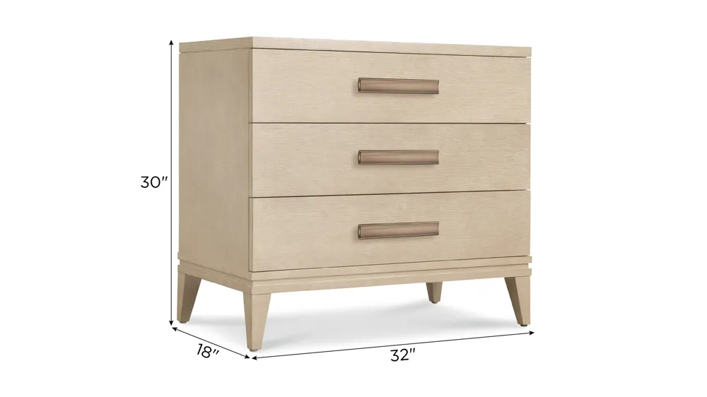 Westwood Three-Drawer Nightstand Dimensions