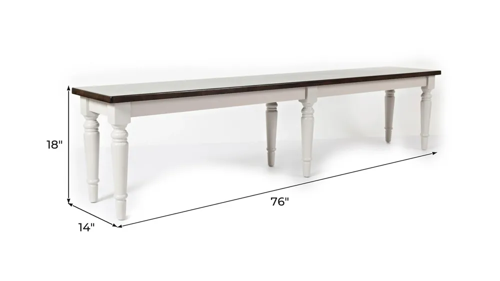 Mount Vernon Dining Bench Dimensions