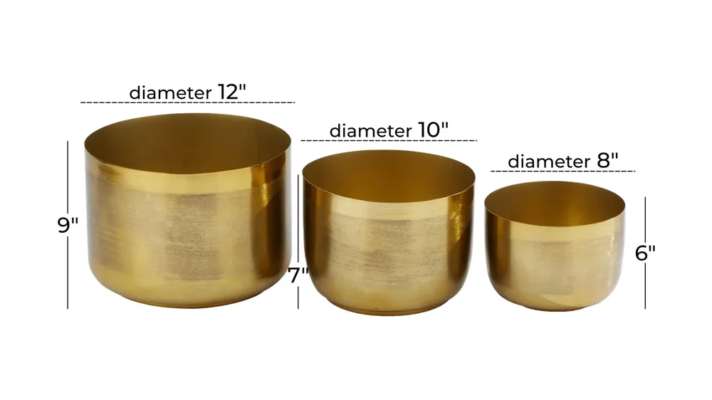 CosmoLiving Sleuther Planter Set of 3 Dimensions