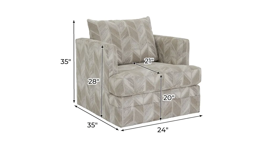 Waldron Swivel Accent Chair Dimensions