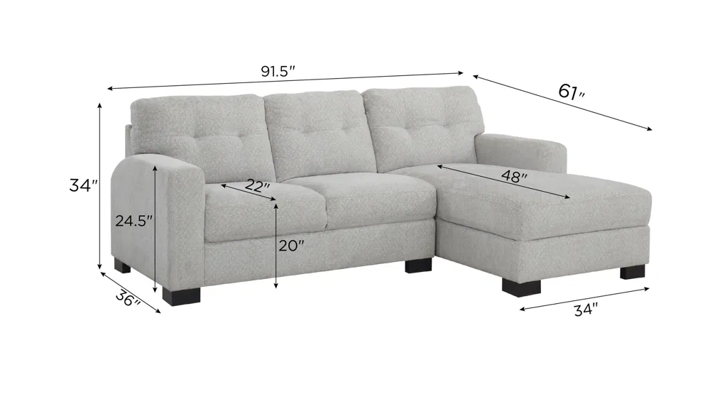 Pierce 2-pc. Sofa Chaise Dimensions