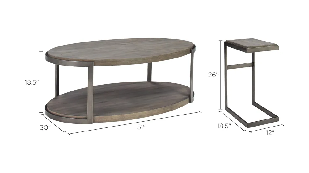 Lucinda 3-pc. Occasional Tables Dimensions