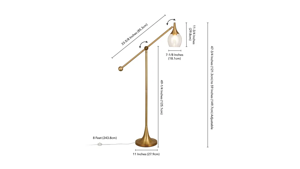 Hisakawa Floor Lamp Dimensions