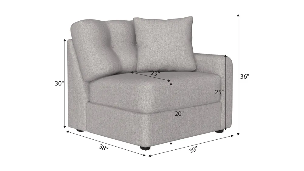 ModularOne Right Arm Facing Chair Dimensions