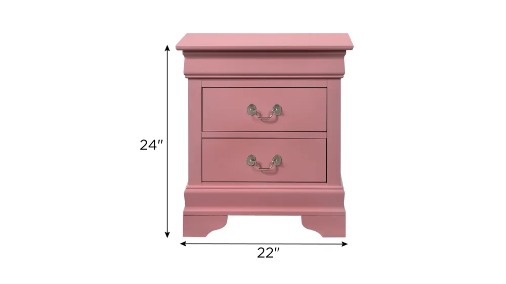 Rossie 2-Drawer Nightstand Dimensions