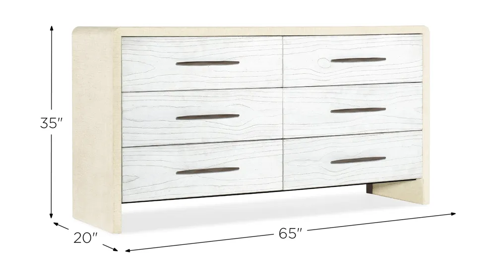 Cascade Six-Drawer Dresser Dimensions