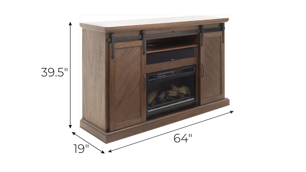 Georgia 64" TV Console w/ Firebox Dimensions